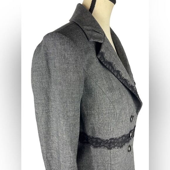 Classiques Entier For Nordstrom Women’s Gray Blazer W/ Black Lace waist Sz 6 - Picture 3 of 9